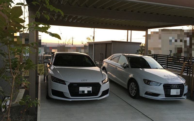 カーポートが完成しました! 屋根がスチール製でも格好良いヨ!